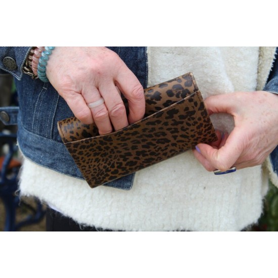 Madamzel Wallet Leopard Print Leather